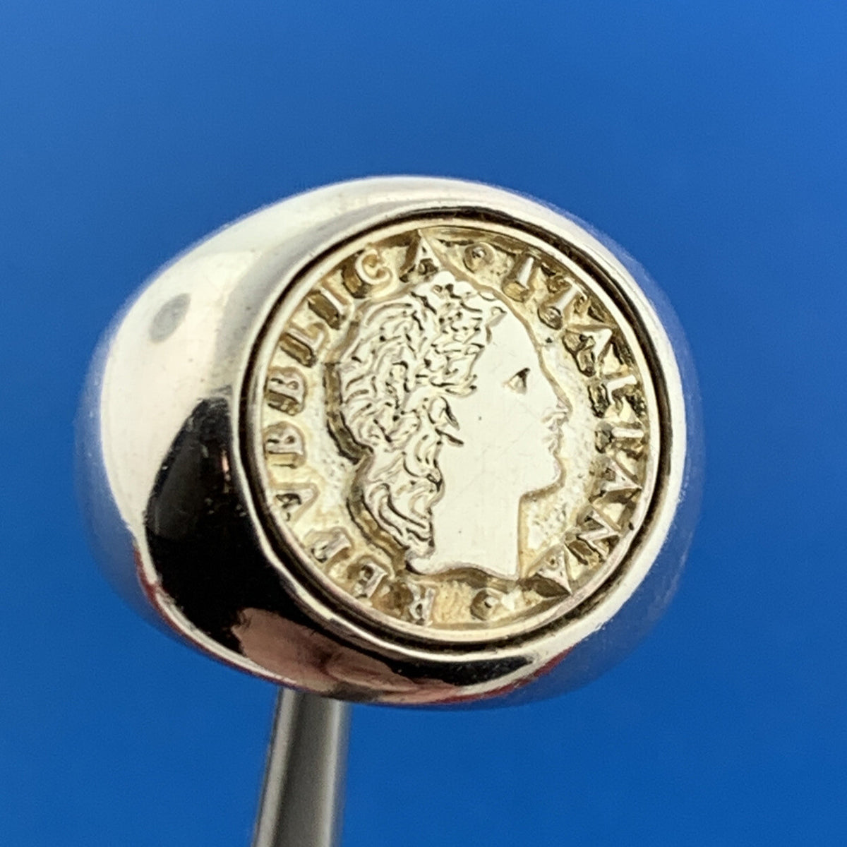 Mia Fiore Dyadema Italy Sterling Silver Lira Replica Statement Dome Ring