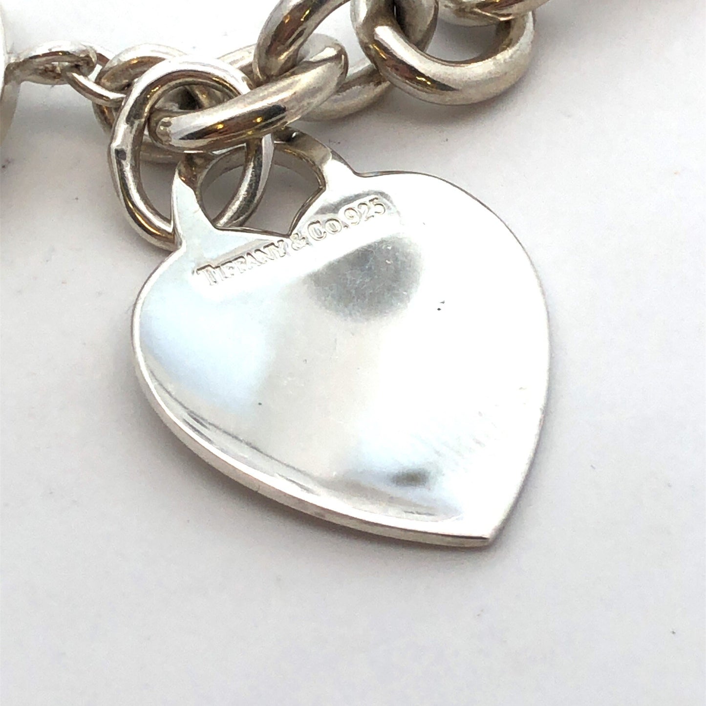 925 Sterling Silver Designer Tiffany & Co Engravable Heart Tag Toggle Necklace