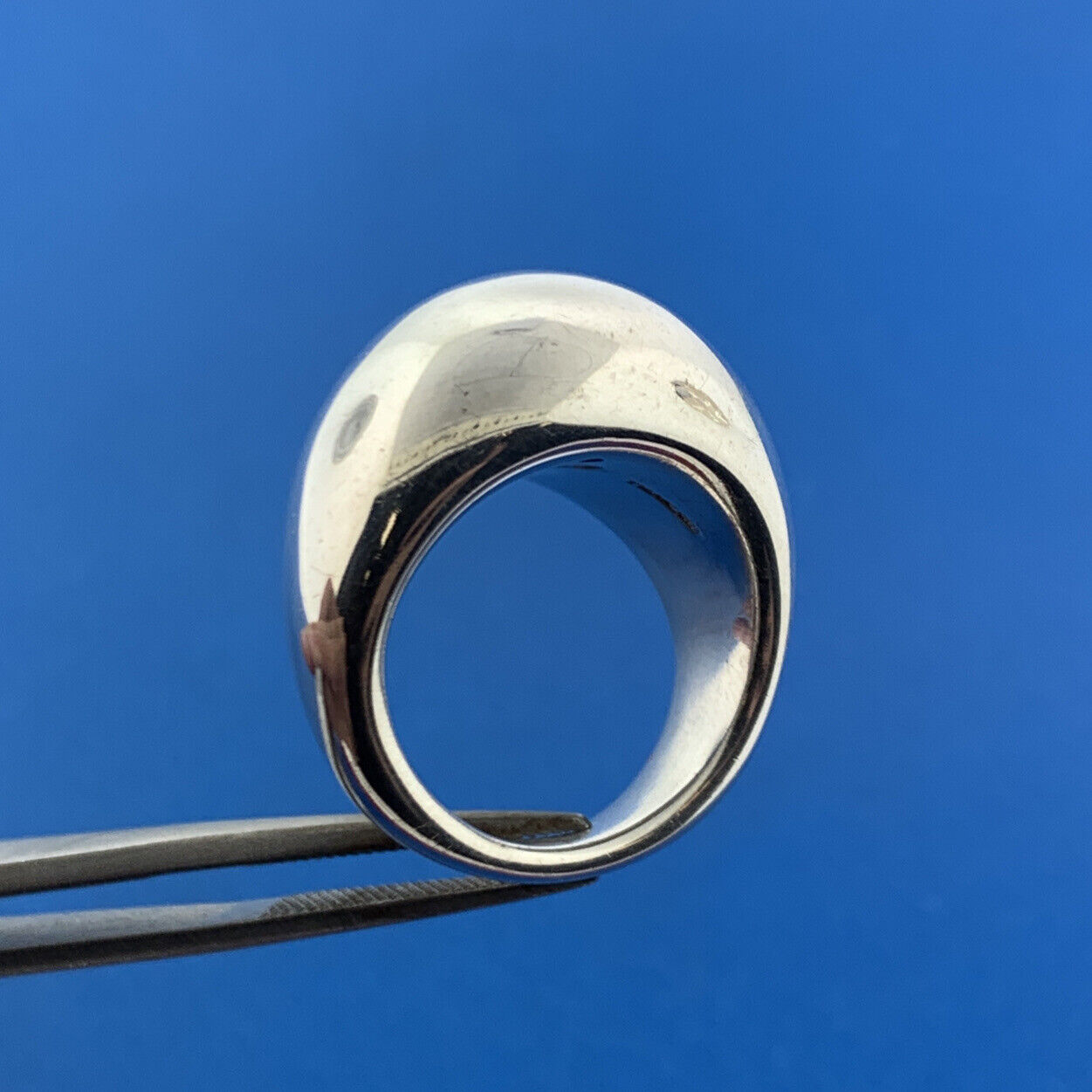 Designer 925 Sterling Silver High Polished Smooth Dome Statement Ring