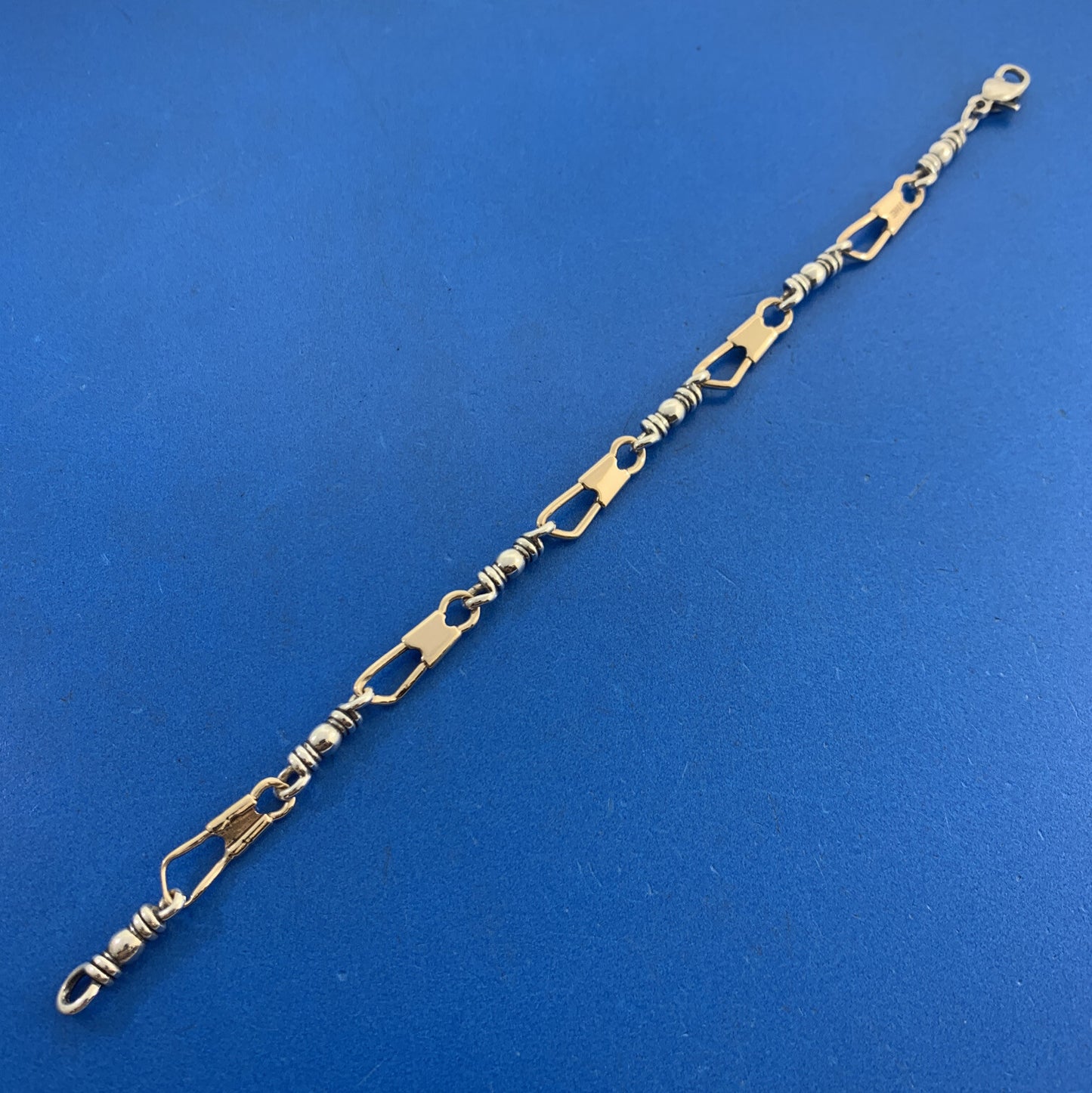 James Avery 925 Sterling Silver 14K Yellow Gold Fishers Of Men Chain Bracelet