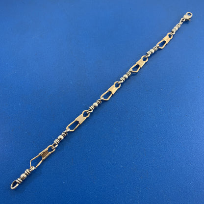 James Avery 925 Sterling Silver 14K Yellow Gold Fishers Of Men Chain Bracelet