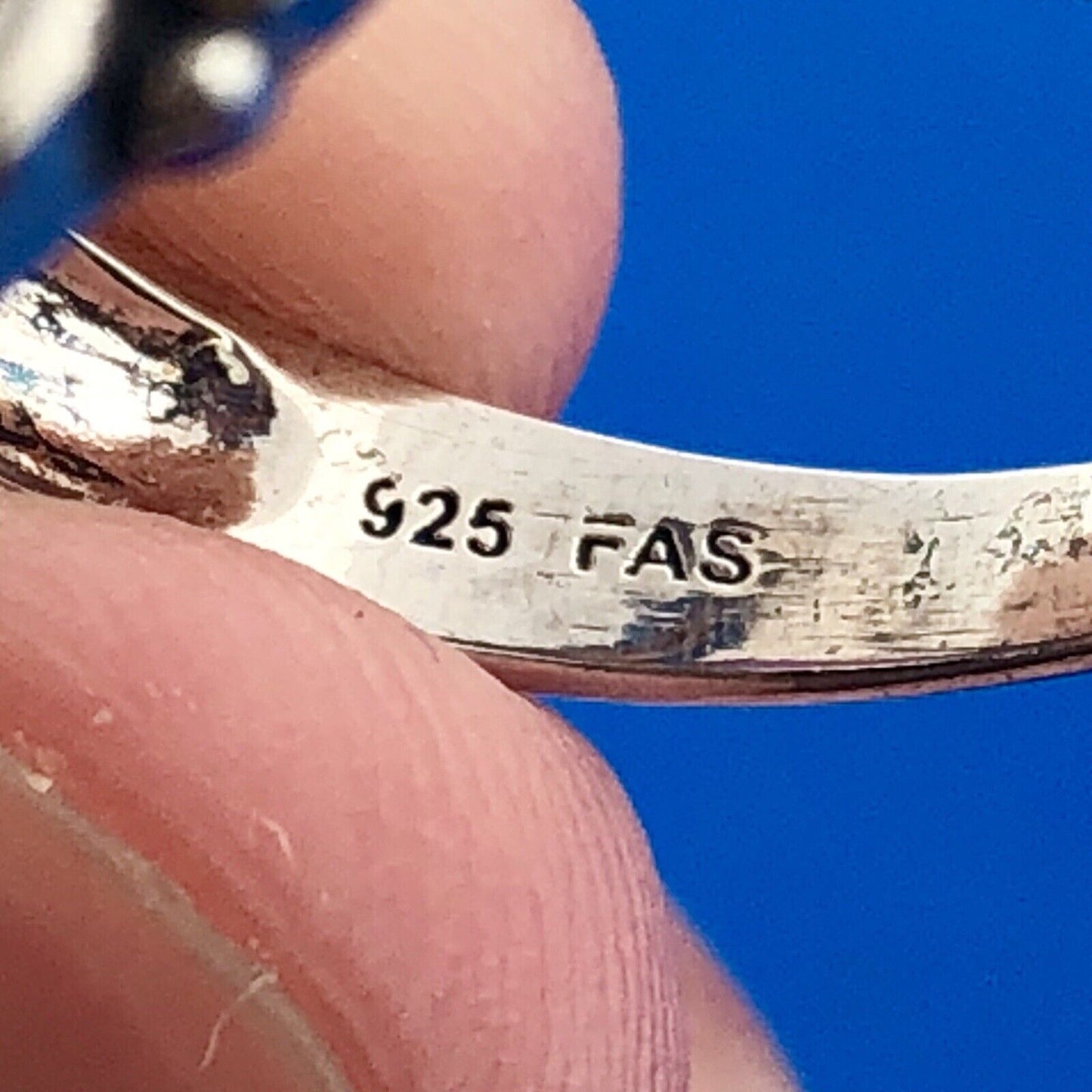 Vintage FAS Sterling Silver 925 Pink Tourmaline Cabochon Scroll Fashion Ring