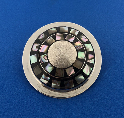 Dominique Dinouart DDD Mexico 925 Sterling Silver Abalone Onyx Inlay Pendant