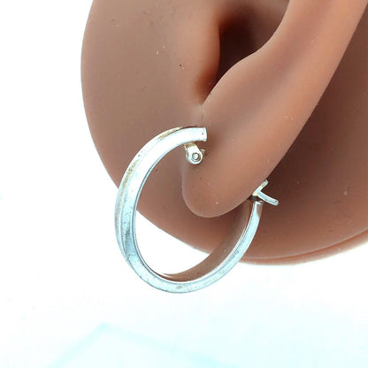 Designer JCM 925 Sterling Silver Oval Hoop Earrings