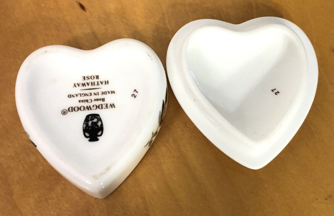 Vintage 3 Pc Lot Of 2 Heart Trinket Boxes & 1 Painted Porcelain Egg Paperweight