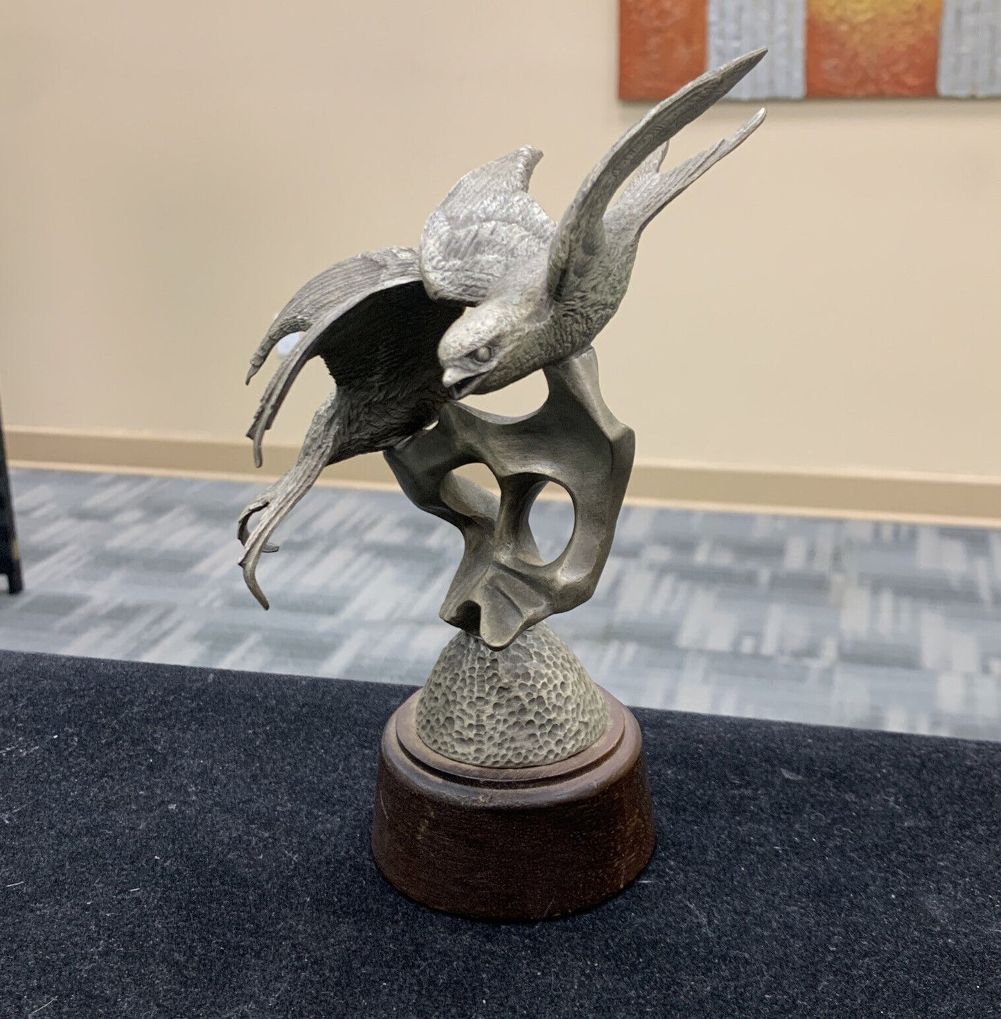 1976 Irving Burgues Pewter Limited Edition Swallows Birds Modernist Statue