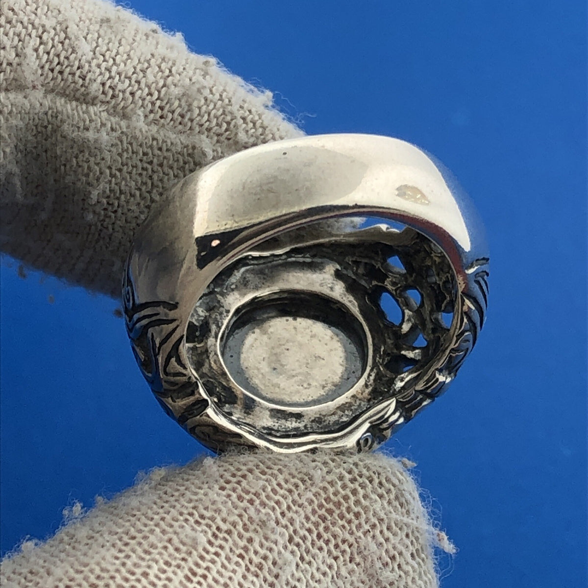 Carolyn Pollack Sterling Silver 925 Cabochon Sky Blue Turquoise Wave Ring Size 6