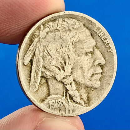 1918 P Indian Head Buffalo Nickel Better Key Scarce Philadelphia Mint Coin
