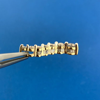 Designer 14K Yellow Gold Diamond Infinity Eternity Anniversary Bridal Pendant