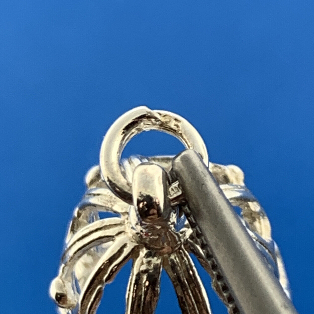 Stunning Sterling Silver 925 Openwork Birdcage Hinged Dangle Pendant