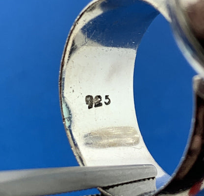 925 Sterling Silver Designer Blue Topaz Solitaire December Anniversary Ring