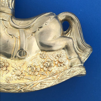 Vintage Leonard Silver Plated Rocking Horse Old Coin Piggy Bank Japan