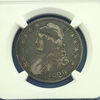 1829/1827 Capped Bust Silver Half Dollar 50c Overdate NGC VF35 O-101a Coin