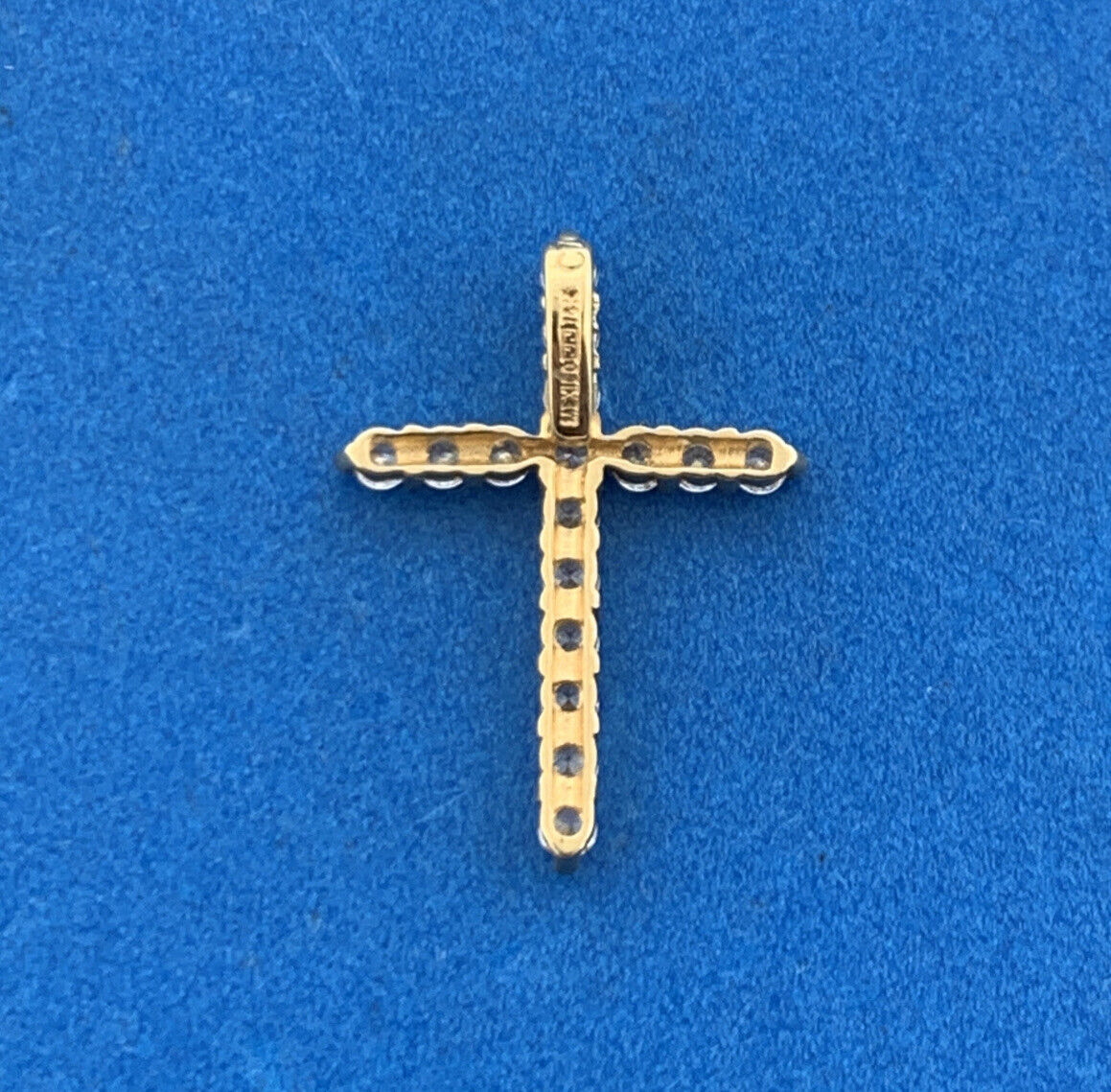 Designer Mexico 14K Yellow Gold CZ Cross Religious Communion Easter Pendant