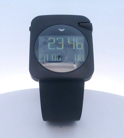 Ventura V-Tec Gamma 36mm Black Durinox Steel Case w/ LCD Display Digital Watch