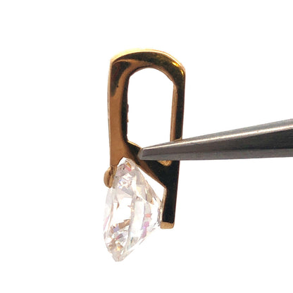 Designer 14K Yellow Gold Cubic Zirconia CZ W/Accents Statement Drop Pendant