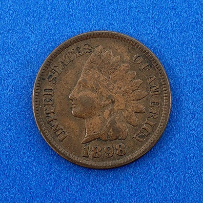 1898 P Indian Head One Cent Penny Type 3 Bronze Better Key Philadelphia Coin