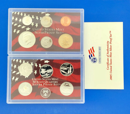 2005 S United States Mint Silver Proof Eleven 11 Coin Set OMP/COA