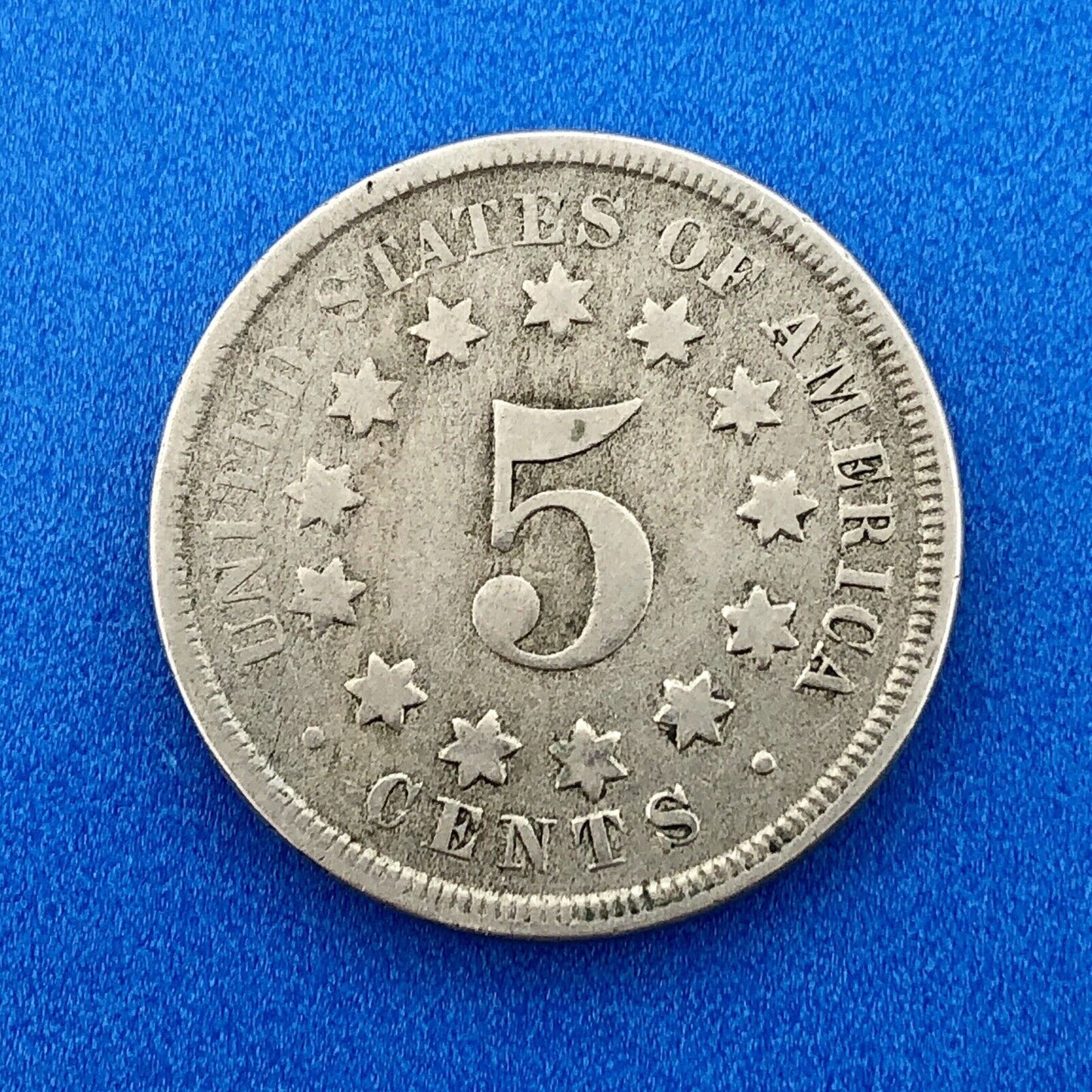 1867 P Shield Nickel Variety 2 Without Rays Better Key Philadelphia Type Coin