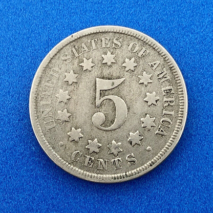 1867 P Shield Nickel Variety 2 Without Rays Better Key Philadelphia Type Coin
