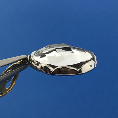 Silpada 925 Sterling Silver Brass White Topaz Glass Crystal Drop Dangle Earrings