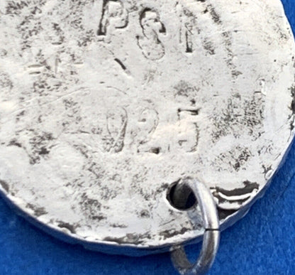 Designer PST Sterling Silver Script Initial T Wax Seal Monogram Pendant Charm