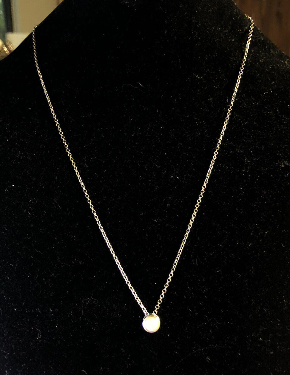 Sterling Silver Round Pearl Petite Pendant Necklace
