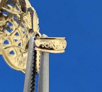 Designer Michael Anthony MA 10K Yellow Gold Open Work Wise Owl Charm Pendant