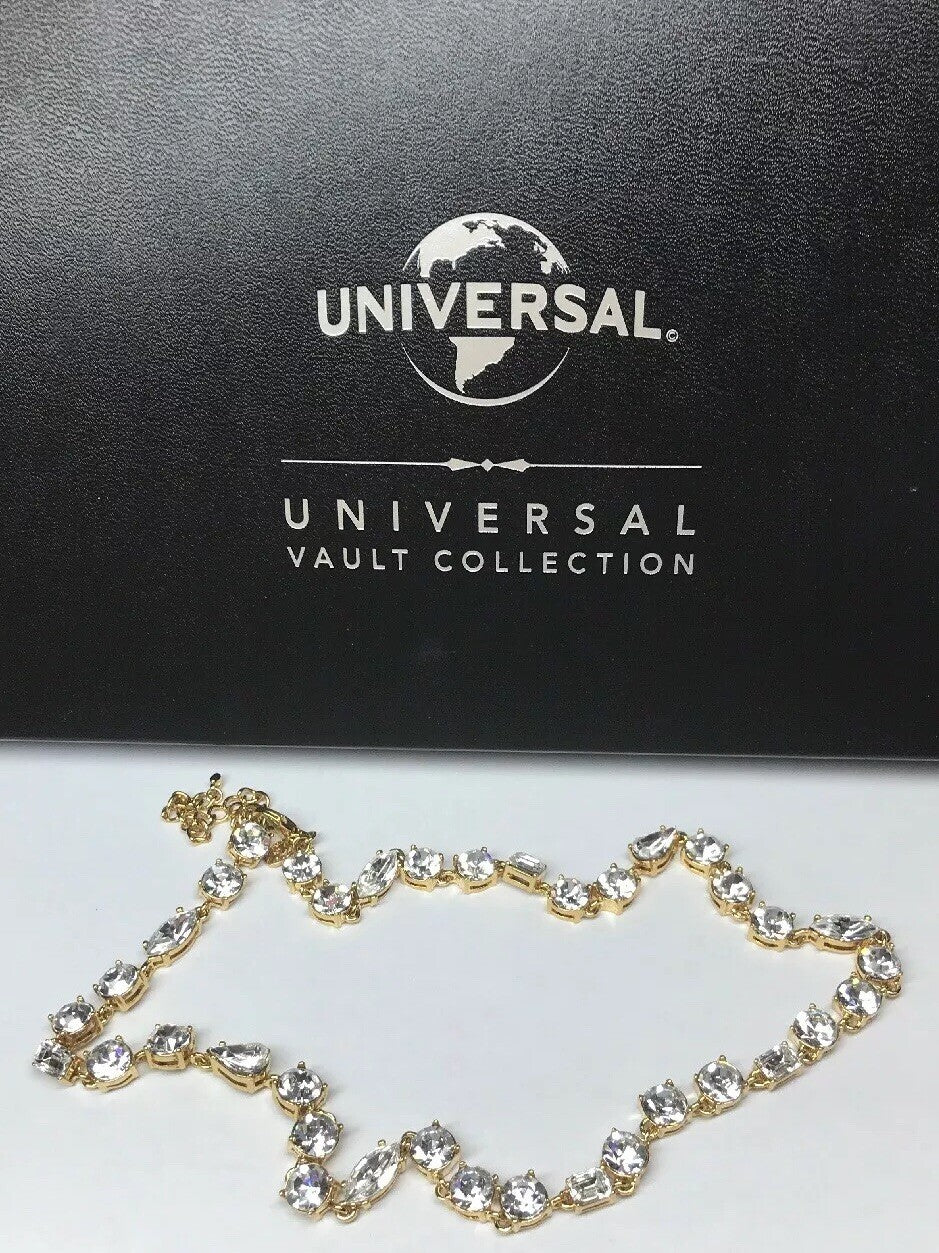 HSN Universal Studios Vault Collection Gold Tone Rhinestone Statement Necklace