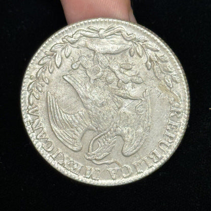 1837 Go Guanajuato Mexico 8 Reales P.J. Cap & Rays Libertad .903 Silver Coin