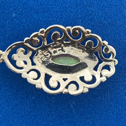 Designer CFJ 925 Sterling Silver Marquise Cabochon Pink Opal Dangle Earrings