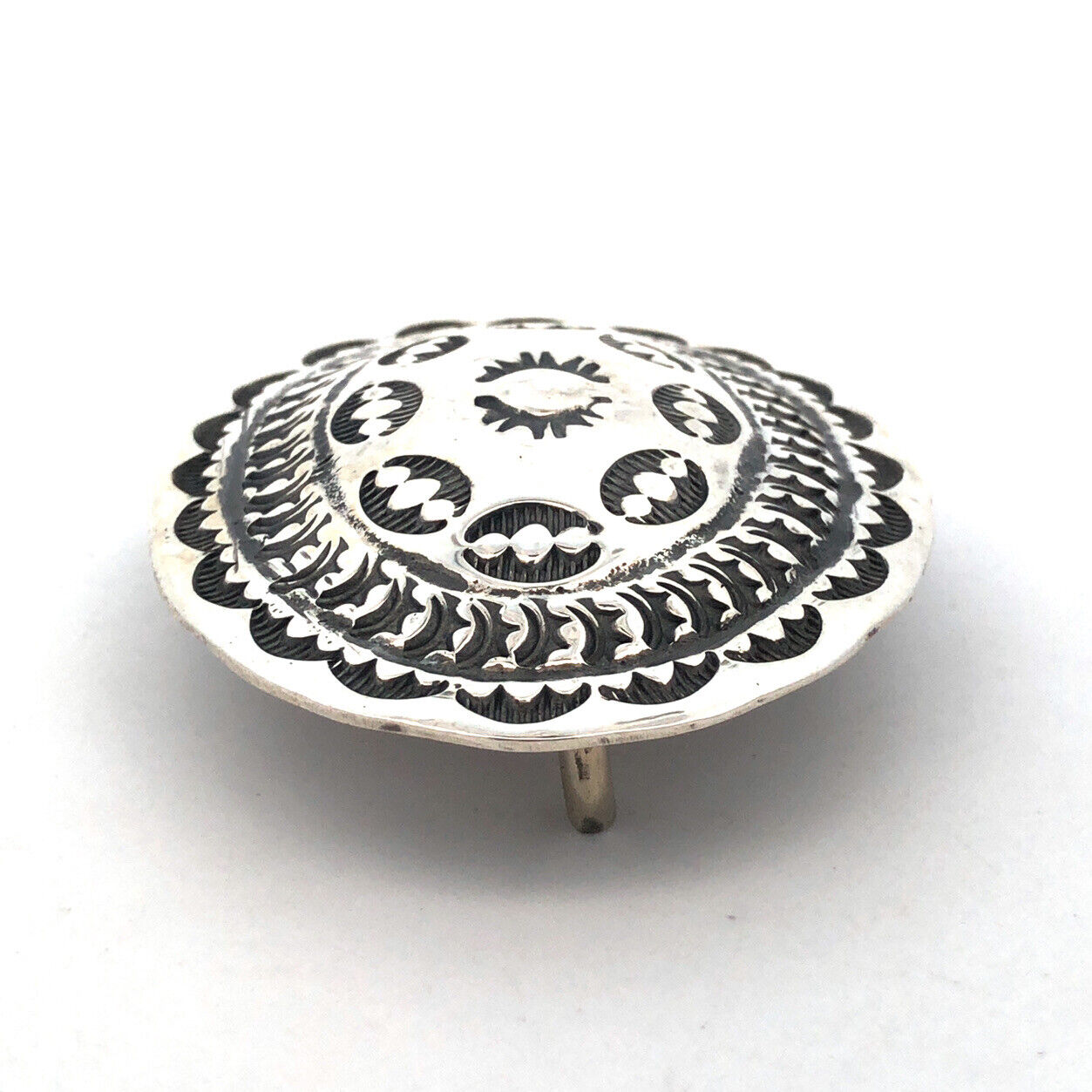 Vintage Native American BB Bernice Bonney 925 Sterling Silver Concho Belt Buckle