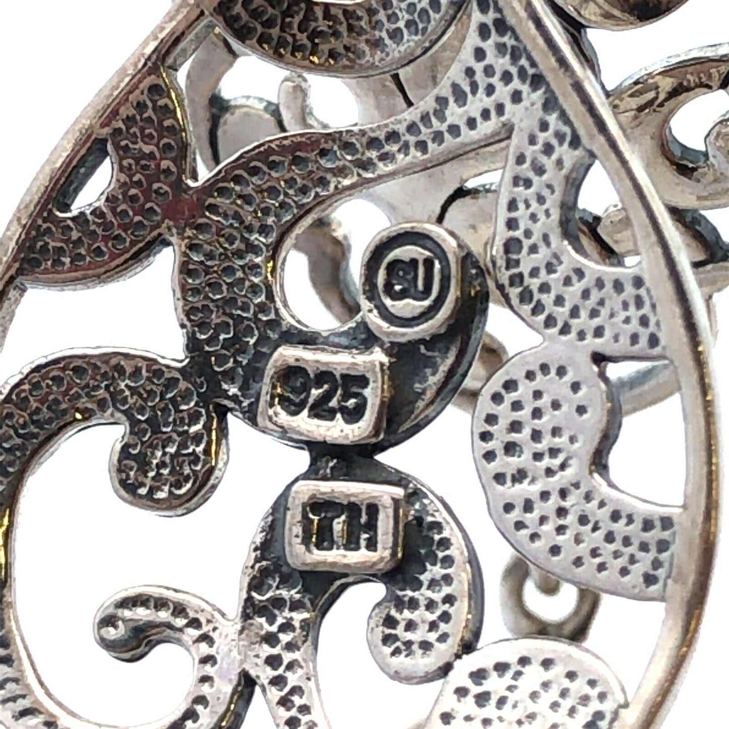 Designer 925 Sterling Silver Filigree Swirl Panel Bracelet