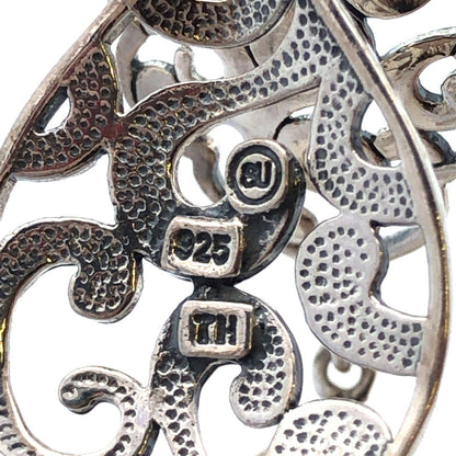 Designer 925 Sterling Silver Filigree Swirl Panel Bracelet