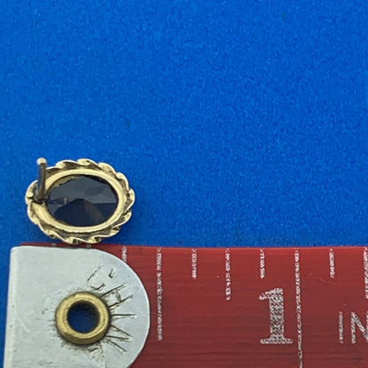 Vintage 14K Yellow Gold Oval Smoky Quartz Stud Earrings