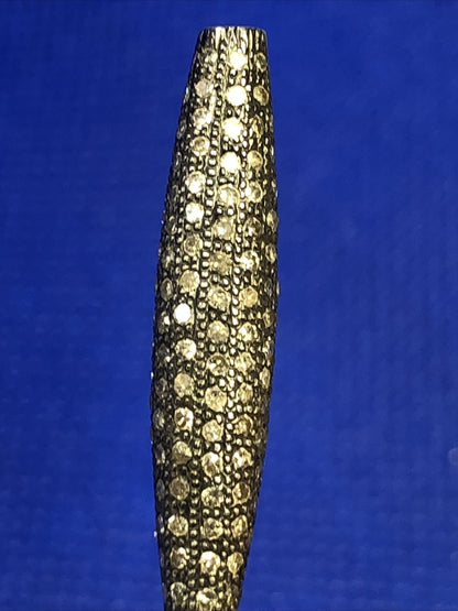 Designer Mignon Faget 925 Sterling Silver Diamond Acanthus Leaf Pendant Necklace