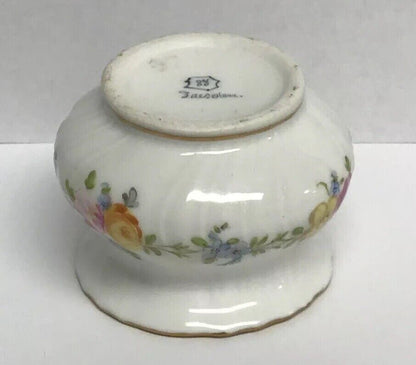 Vintage Dresden Hand Painted Gold Leaf Floral Lidded Cup/Pot No Saucer Inkwell