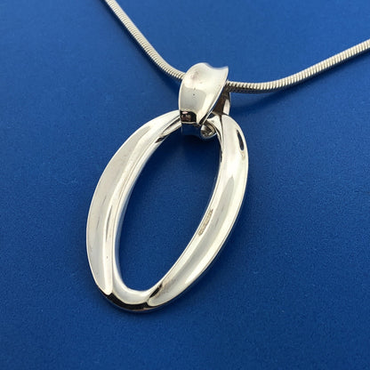 Designer RLM Studio Sterling Silver 925 Open Oval Snake Link 20" Necklace