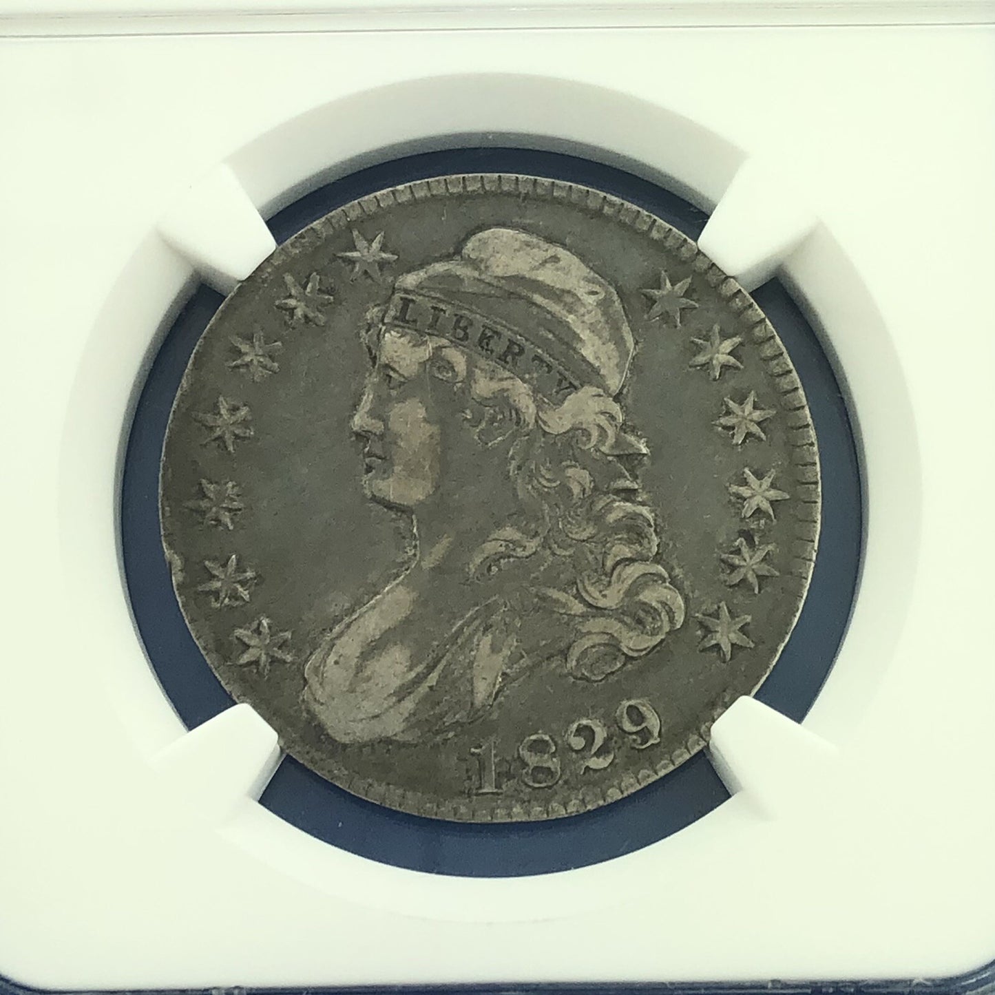 1829/1827 Capped Bust Silver Half Dollar 50c Overdate NGC VF35 O-101a Coin