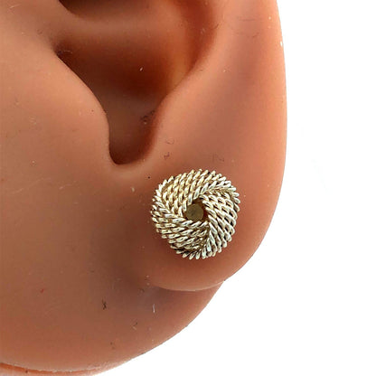 Designer Tiffany & Co. 925 Sterling Silver Twist Knot Stud Earrings