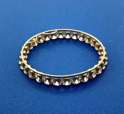 Designer 14K Yellow Gold Cubic Zirconia CZ Infinity Eternity Circle Pendant