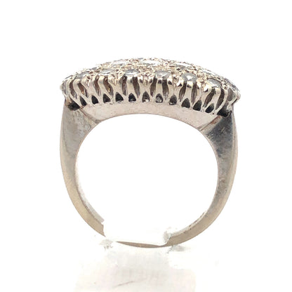 Vintage 14k White Gold Diamond Cluster Ring