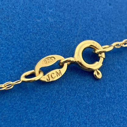 Designer JCM Vermeil Sterling Silver 925 Religious Cross 18" Chain Necklace