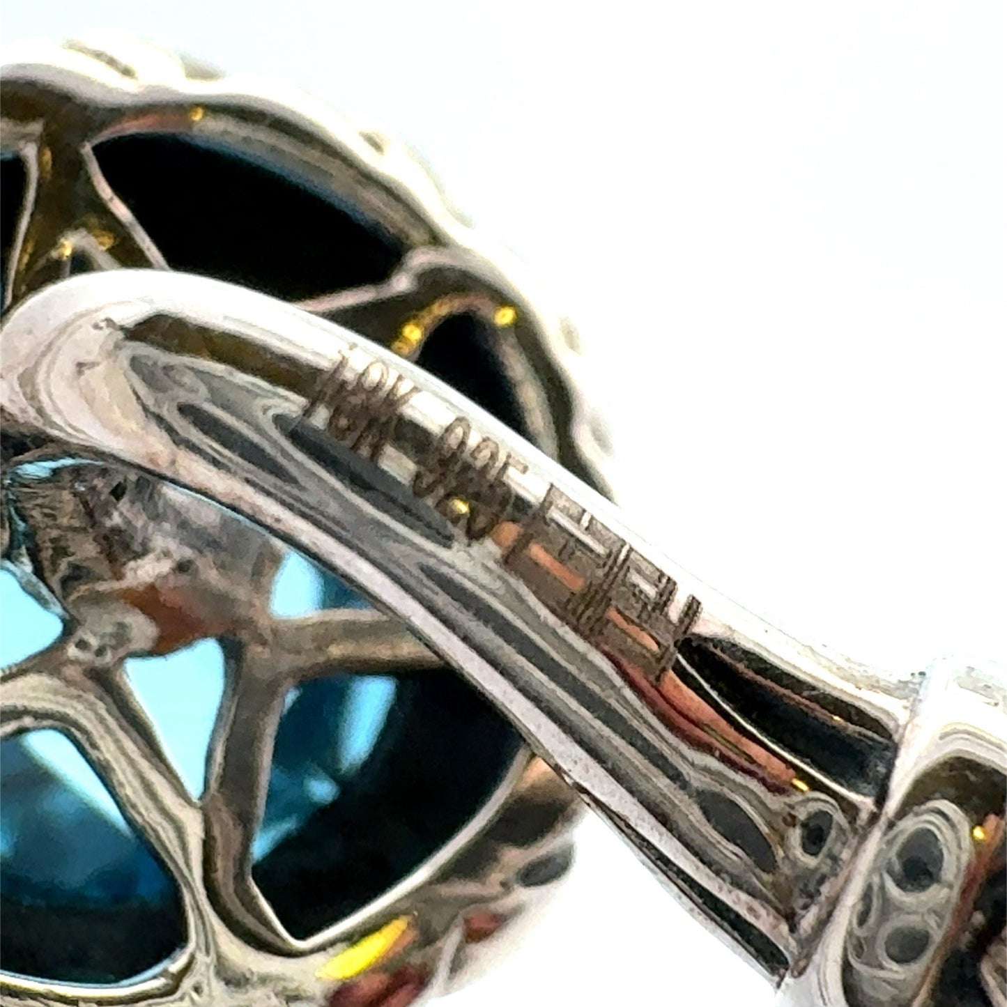 EFFY 925 Sterling Silver 18K Solitaire Blue Topaz Twisted Wire Hook Bracelet