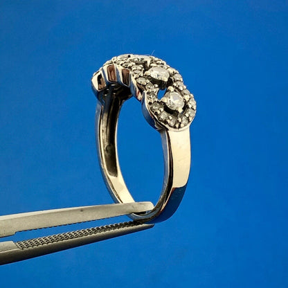 Estate 14K White Gold Diamond Bridal Wedding Anniversary Open Work Band Ring