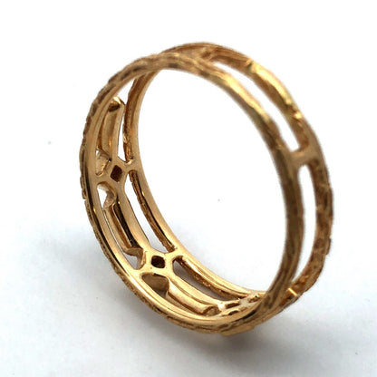 14K Yellow Gold Designer Diamond Wedding Anniversary Cocktail Band Ring