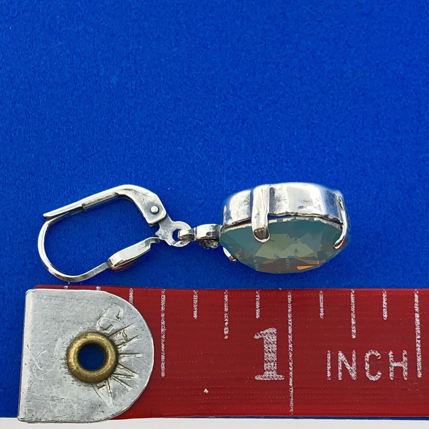 Lovely Sterling Silver 925 Aurora Borealis Coated Crystal CZ Leverback Earrings