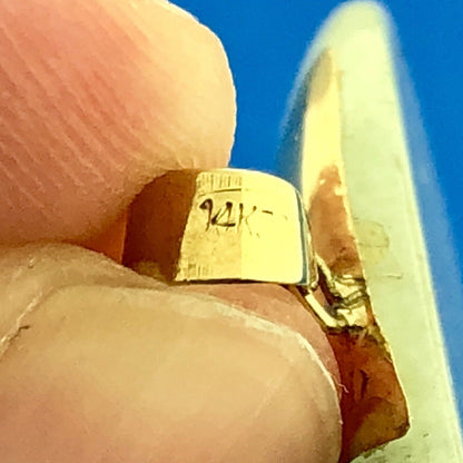 Vintage 14k Yellow Gold Jade Jadeite Chrysoprase Elephant Statement Pendant