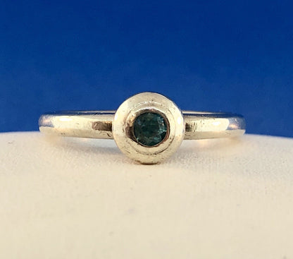 James Avery 925 Sterling Silver Remembrance Aqua Spinel Designer Size 7.25 Ring