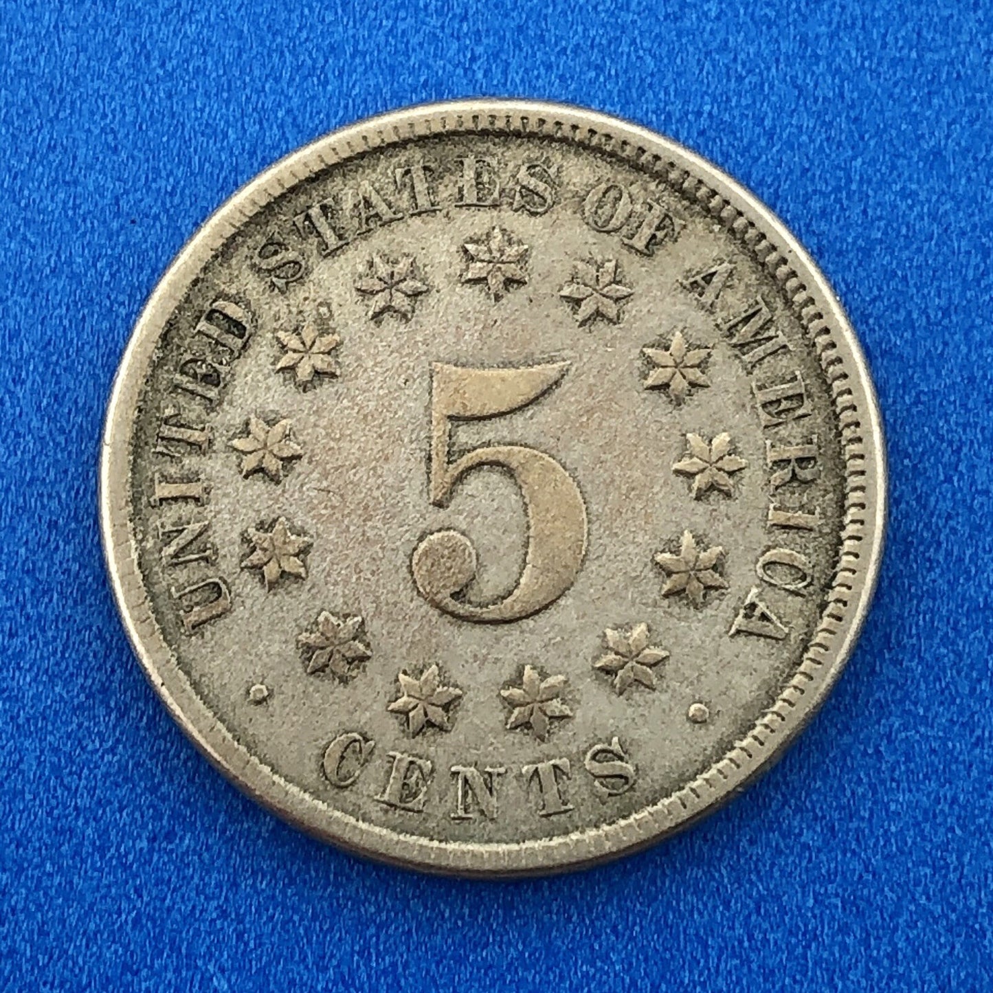 1874 P Shield Nickel Variety 2 Scarce Rare Better Key Philadelphia Mint Coin